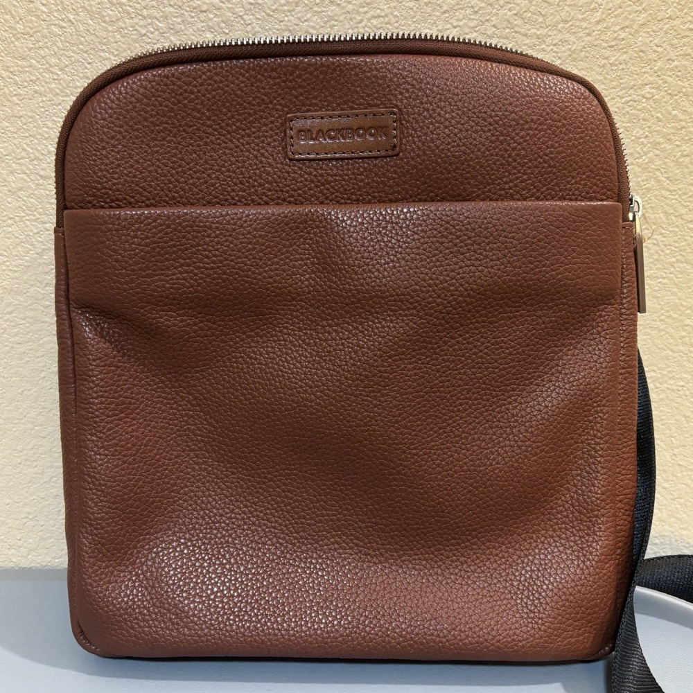 Bugatti‎ Horizon 2 Blackbook Leather Crossbody Bag In Cognac Adjustable Straps